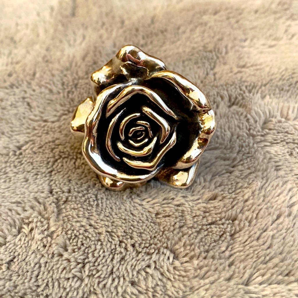 Large Silver Rose Statement Ring
